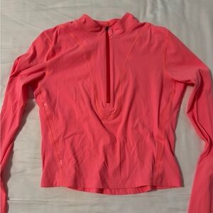 Lululemon Gloss Trim Run 1/2 Zip Long Sleeve in Sunset.